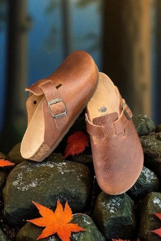 Land of Cork | Taba Hakiki Deri Unisex Anatomik Terlik – Silinebilir Doğal Mantar Tabanlı