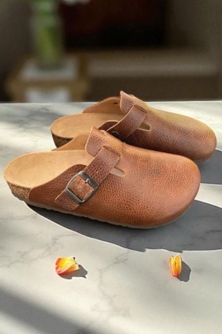 Land of Cork | Taba Hakiki Deri Unisex Anatomik Terlik – Silinebilir Doğal Mantar Tabanlı