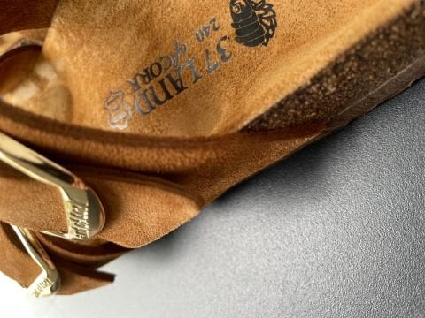 Land of Cork Anatomik Doğal Mantar Tabanlı Büyük Toka Hakiki Deri Terlik