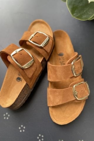 Land of Cork Anatomik Doğal Mantar Tabanlı Büyük Toka Hakiki Deri Terlik