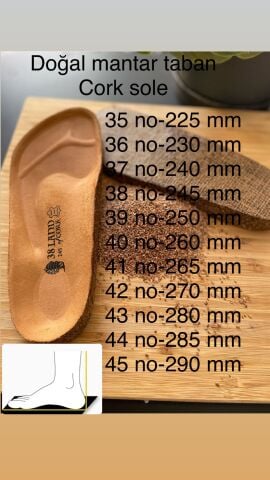 Land of Cork Anatomik Unisex Doğal Mantar Taban Hakiki Süet Deri Terlik