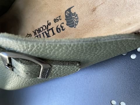 Land of Cork | Yeşil Hakiki Deri Unisex Anatomik Terlik – Silinebilir Doğal Mantar Tabanlı