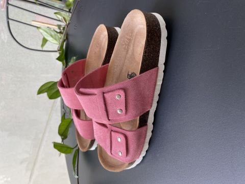 Land of Cork doğal mantar taban süet deri terlik