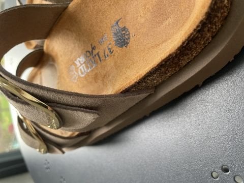 Land of Cork Anatomik Doğal Mantar Taban Büyük Toka Platform Taban Hakiki Süet Deri Terlik