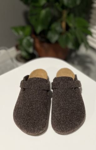 Land of Cork Mantar Taban Kahverengi Keçe Terlik