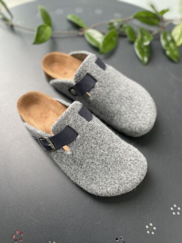 Land of Cork doğal mantar taban keçe terlik