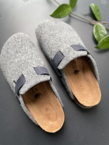 Land of Cork doğal mantar taban keçe terlik