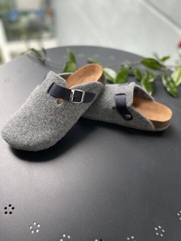 Land of Cork doğal mantar taban keçe terlik