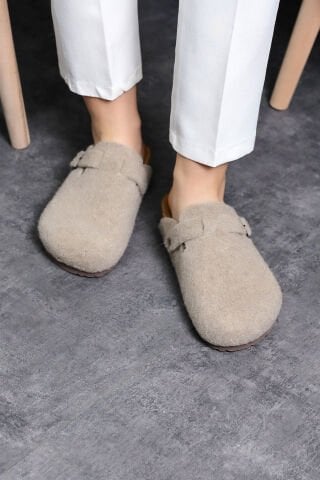 Land of Cork doğal mantar taban keçe terlik