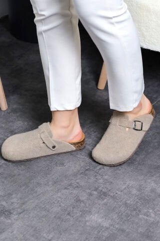 Land of Cork doğal mantar taban keçe terlik