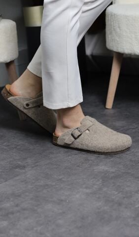 Land of Cork doğal mantar taban keçe terlik