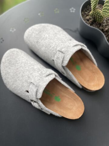 Land of Cork doğal mantar taban keçe terlik