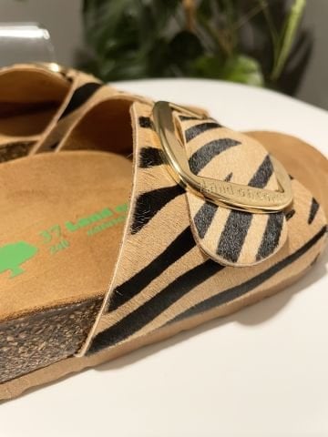 Land of Cork mantar taban zebra desen deri terlik