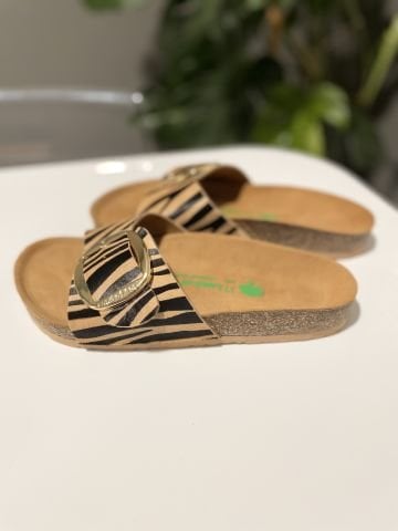 Land of Cork mantar taban zebra desen deri terlik
