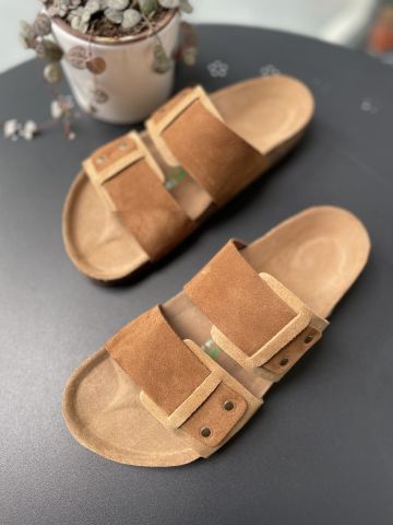 Land of Cork doğal mantar taban deri terlik