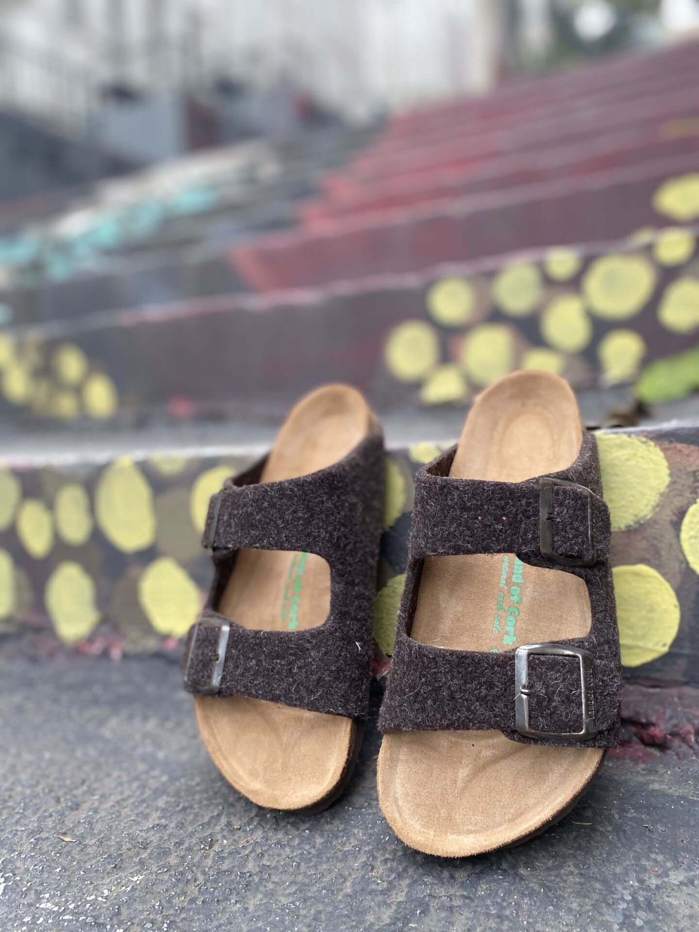 Land of Cork Mantar Taban Kahverengi Keçe Terlik