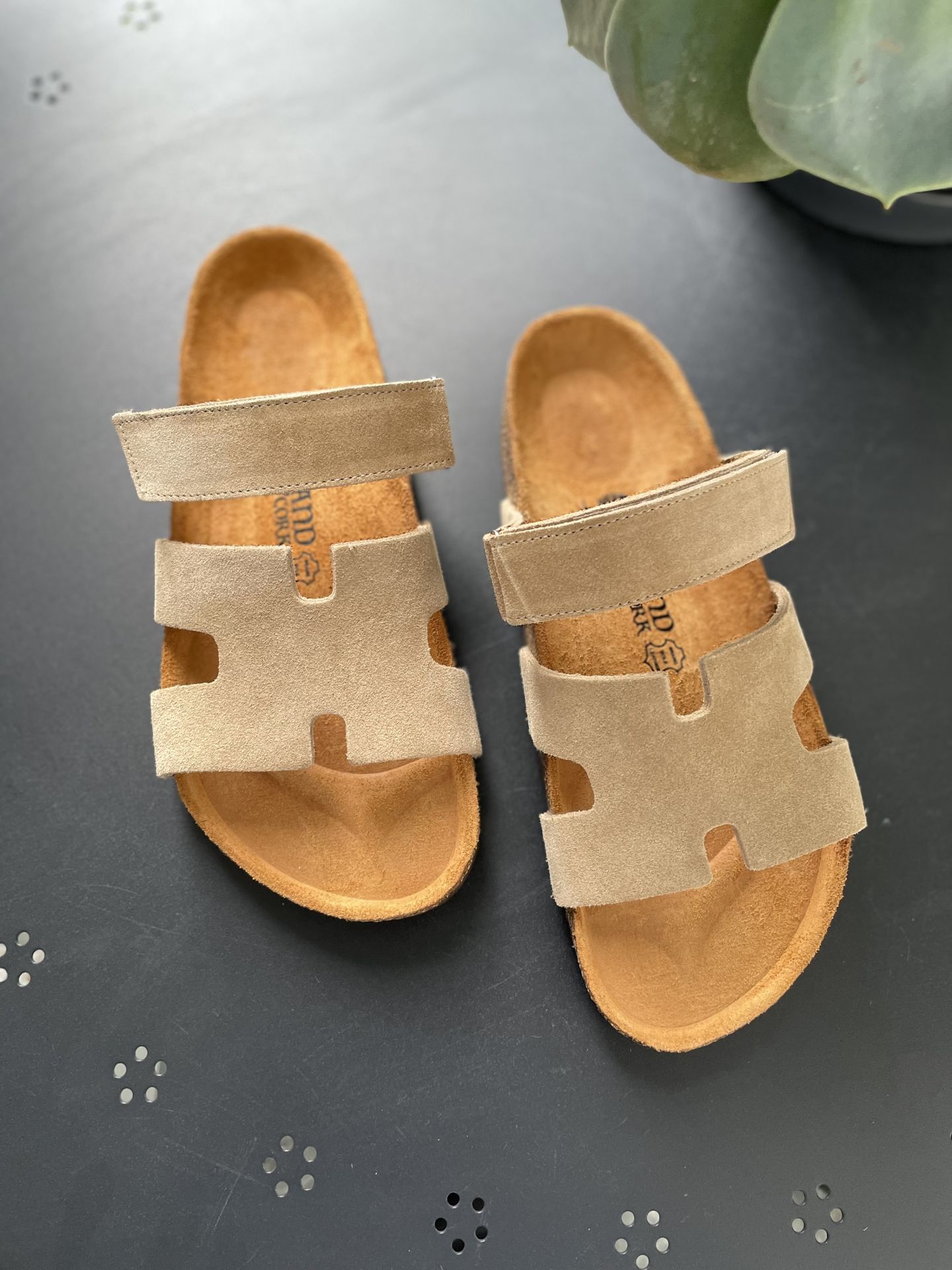 Land of Cork  Süet Deri Kadın Terlik – Anatomik Doğal Mantar Taban