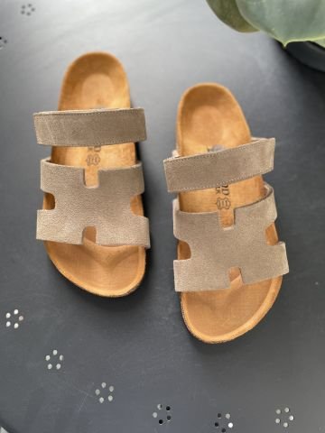 Land of Cork  Süet Deri Kadın Terlik – Anatomik Doğal Mantar Taban