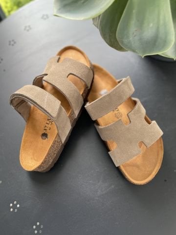 Land of Cork  Süet Deri Kadın Terlik – Anatomik Doğal Mantar Taban