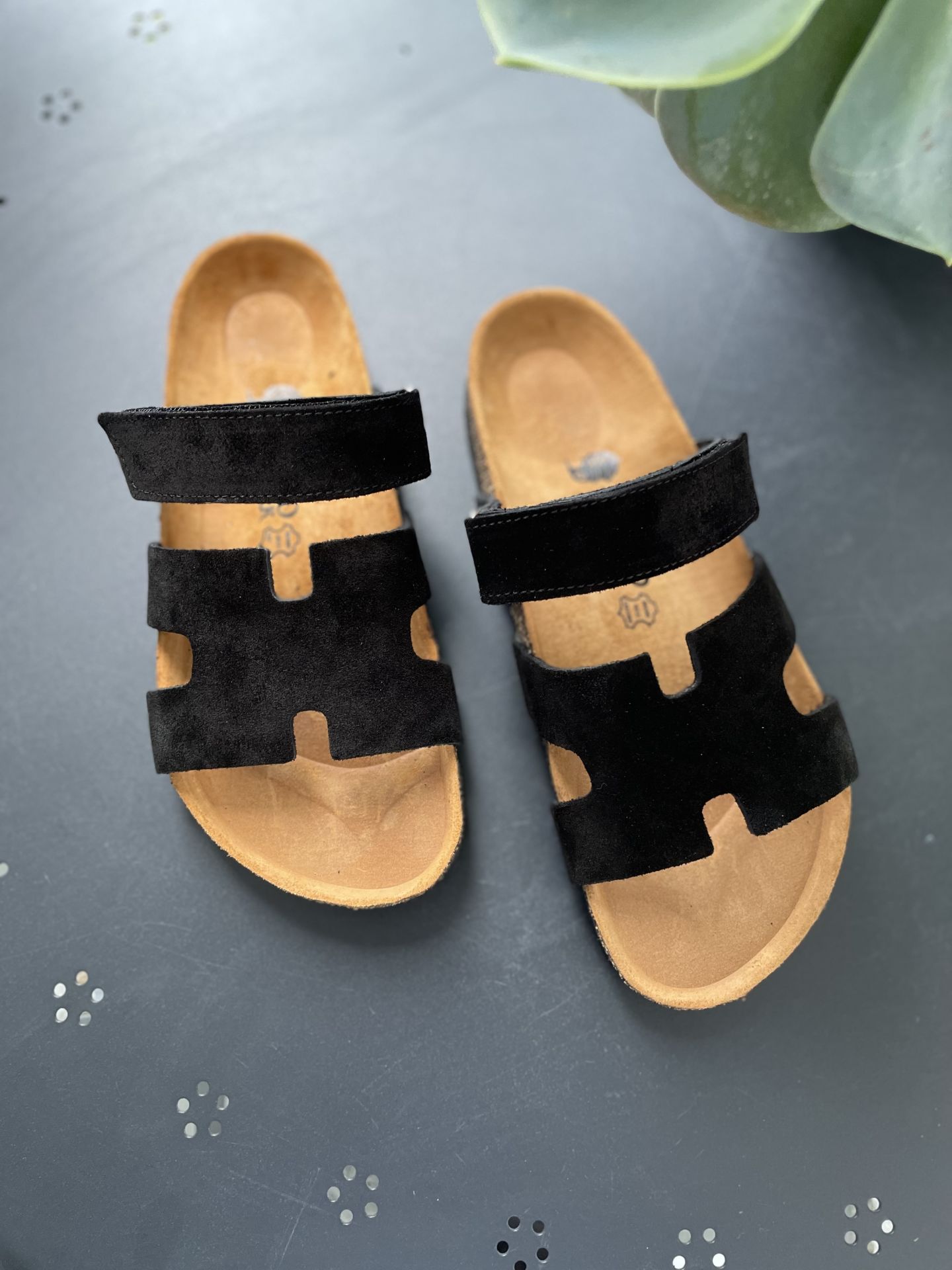 Land of Cork  Süet Deri Kadın Terlik – Anatomik Doğal Mantar Taban