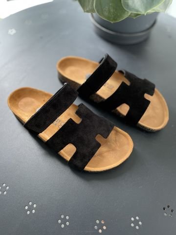 Land of Cork  Süet Deri Kadın Terlik – Anatomik Doğal Mantar Taban