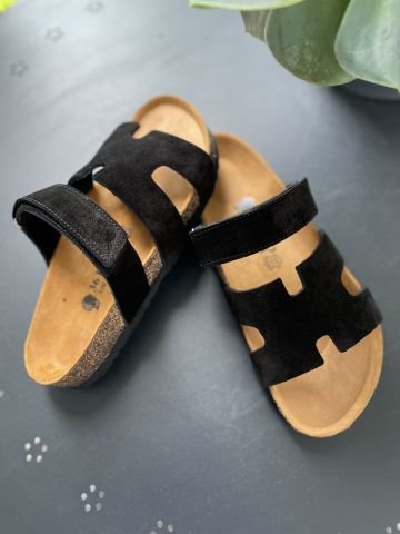 Land of Cork  Süet Deri Kadın Terlik – Anatomik Doğal Mantar Taban