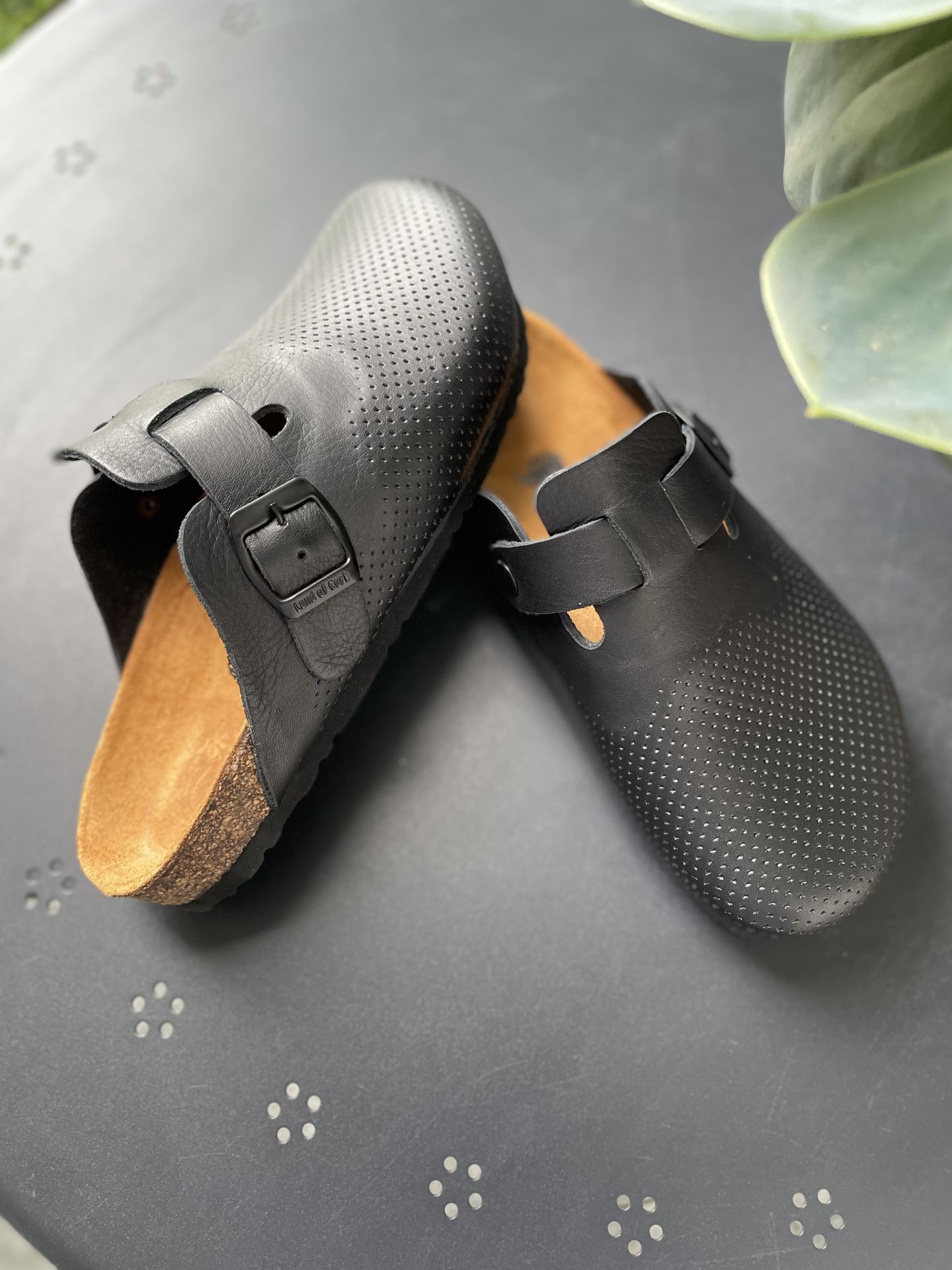 Land of Cork doğal mantar taban deri sabo terlik