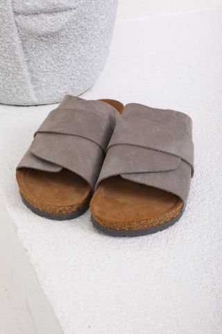 Land of Cork mantar taban gri deri terlik