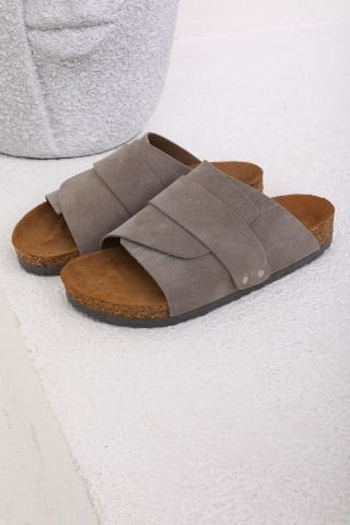 Land of Cork mantar taban gri deri terlik