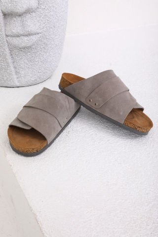 Land of Cork mantar taban gri deri terlik