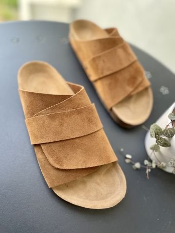 Land of Cork Mantar Taban Kahverengi Deri Terlik