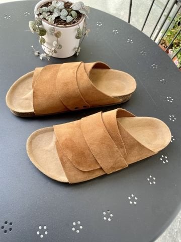 Land of Cork Mantar Taban Kahverengi Deri Terlik