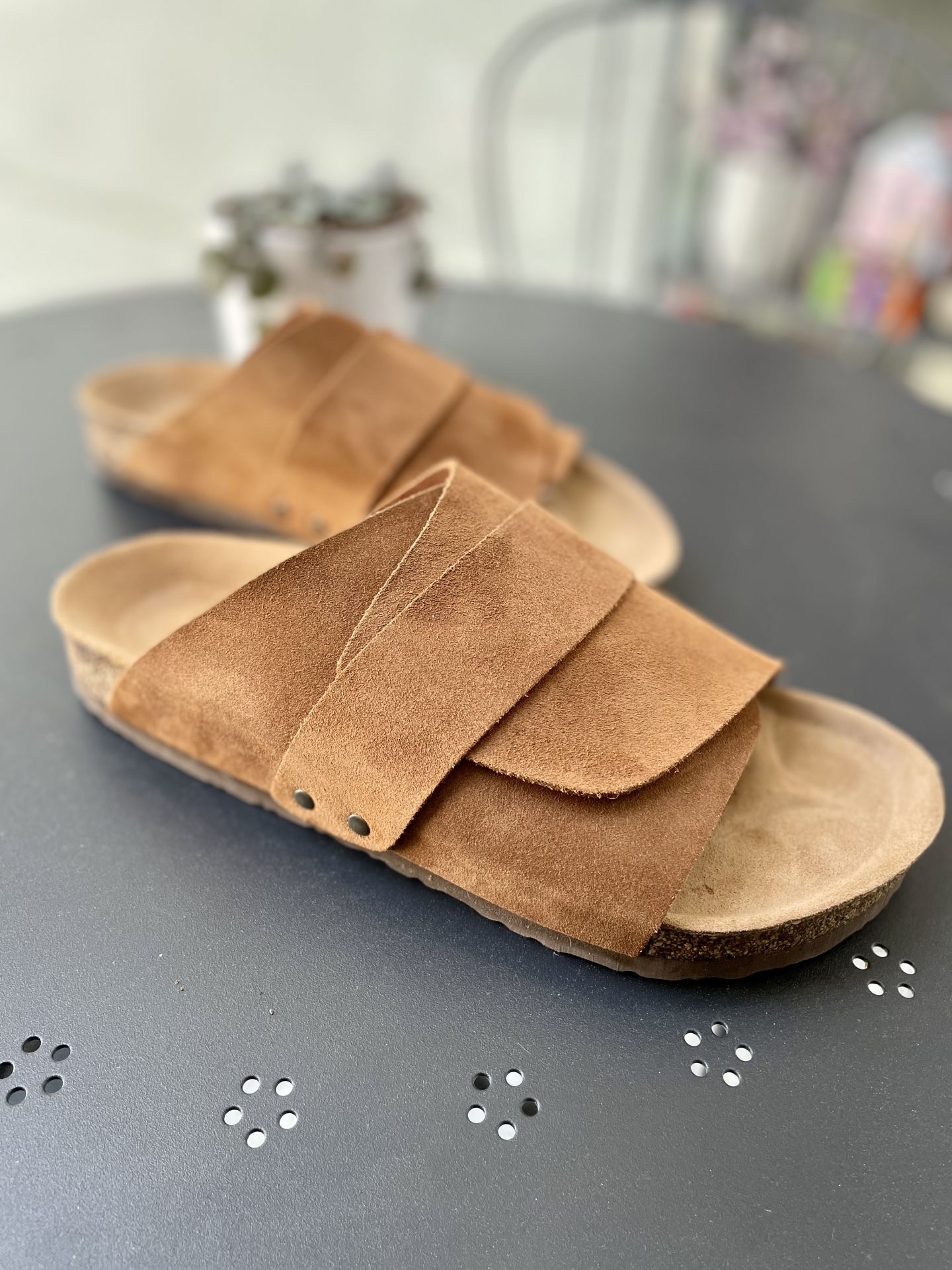 Land of Cork Mantar Taban Kahverengi Deri Terlik