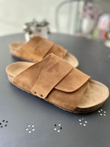 Land of Cork Mantar Taban Kahverengi Deri Terlik