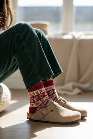 Land of Cork Çocuk Anatomik Keçe Yün Terlik | Doğal Mantar Tabanlı, Ark Destekli, Konforlu