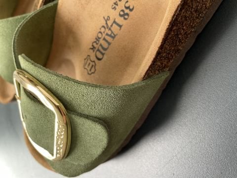 Land of Cork doğal mantar taban hakiki süet deri terlik
