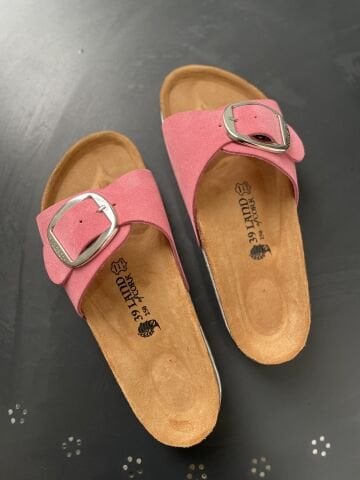 Land of Cork doğal mantar taban hakiki süet deri terlik