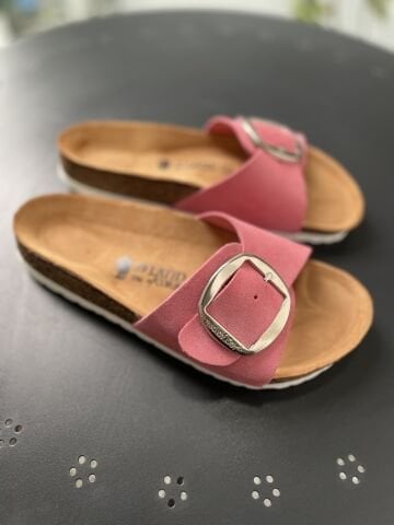 Land of Cork doğal mantar taban hakiki süet deri terlik