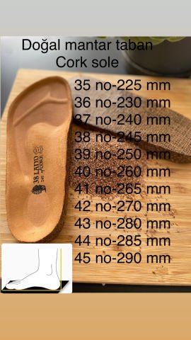 Land of Cork mantar taban taupe  deri terlik