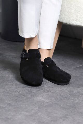 Land of Cork anatomik unisex doğal mantar taban hakiki süet deri kapalı terlik