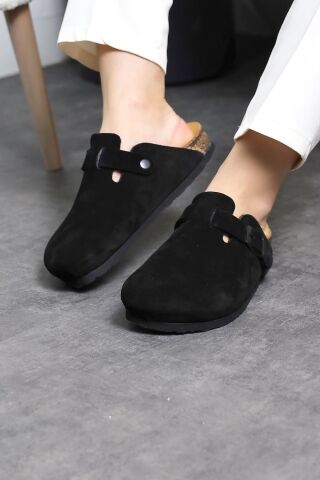 Land of Cork anatomik unisex doğal mantar taban hakiki süet deri kapalı terlik