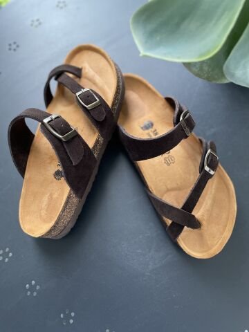 Land of Cork Doğal Mantar Taban Hakiki Deri Parmak Arası Terlik | Ark Destekli Anatomik Konfor Unisex Sandalet