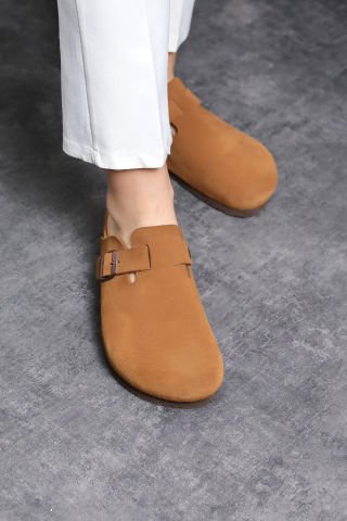 Land of Cork doğal mantar taban deri sabo terlik