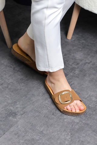 Land of cork doğal mantar taban taba süet deri terlik