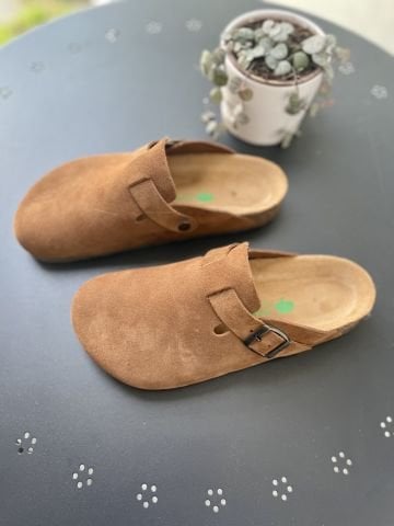 Land of Cork doğal mantar taban hakiki süet deri terlik