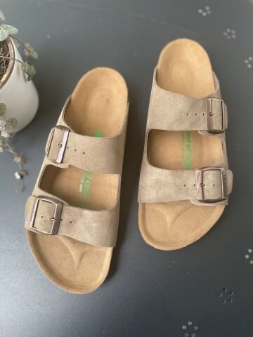 Land of Cork doğal mantar taban hakiki süet deri terlik