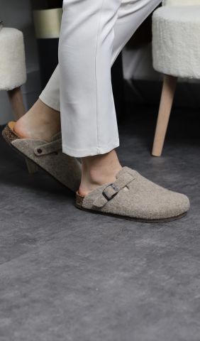 Land of Cork doğal mantar taban keçe terlik