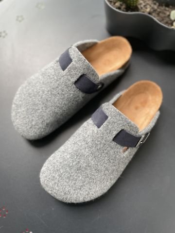 Land of Cork doğal mantar taban keçe terlik