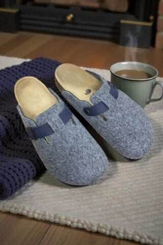 Land of Cork doğal mantar taban keçe terlik